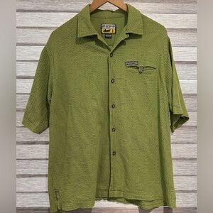 Vintage 90s Y2K Boss By I.G. Design Button Front Shirt Mens M Green Woven